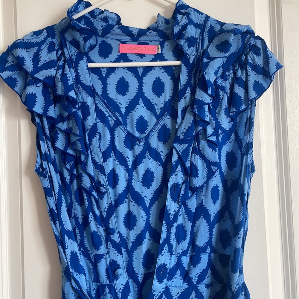 feather and find blue wide legged jumpsuit